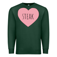 Sports Green i heart steak Premium Sweatshirt - linhVisuals