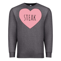 Charcoal Heather i heart steak Premium Sweatshirt - linhVisuals