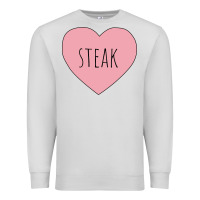 Dove Grey i heart steak Premium Sweatshirt - linhVisuals