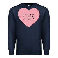Navy i heart steak Premium Sweatshirt - linhVisuals