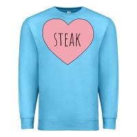 Ocean Blue i heart steak Premium Sweatshirt - linhVisuals