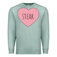 Seafoam i heart steak Premium Sweatshirt - linhVisuals