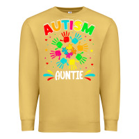 Antique Gold autistic auntie puzzle support family autism awareness sweatshirt Premium Sweatshirt - linhVisuals