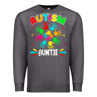 Charcoal Heather autistic auntie puzzle support family autism awareness sweatshirt Premium Sweatshirt - linhVisuals