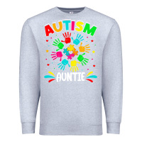 Heather Grey autistic auntie puzzle support family autism awareness sweatshirt Premium Sweatshirt - linhVisuals