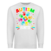 Oatmeal Heather autistic auntie puzzle support family autism awareness sweatshirt Premium Sweatshirt - linhVisuals
