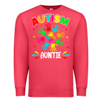 Cardinal autistic auntie puzzle support family autism awareness sweatshirt Premium Sweatshirt - linhVisuals