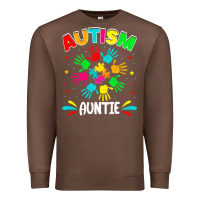 Chestnut autistic auntie puzzle support family autism awareness sweatshirt Premium Sweatshirt - linhVisuals