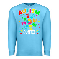 Ocean Blue autistic auntie puzzle support family autism awareness sweatshirt Premium Sweatshirt - linhVisuals