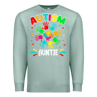 Seafoam autistic auntie puzzle support family autism awareness sweatshirt Premium Sweatshirt - linhVisuals