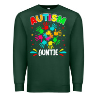 Autistic Auntie Puzzle Support Family Autism Awareness Sweatshirt Premium Sweatshirt | Teevron