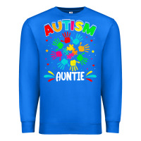True Royal autistic auntie puzzle support family autism awareness sweatshirt Premium Sweatshirt - linhVisuals