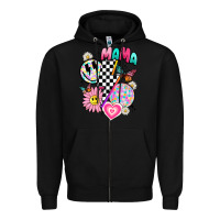 Black retro mama Zipper Hoodie - JahusDesignShop