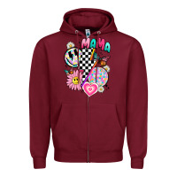 Burgundy retro mama Zipper Hoodie - JahusDesignShop