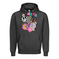 Charcoal Heather retro mama Zipper Hoodie - JahusDesignShop
