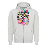 Dove Grey retro mama Zipper Hoodie - JahusDesignShop