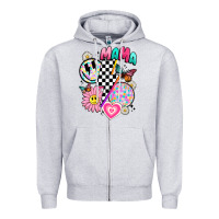 Heather Grey retro mama Zipper Hoodie - JahusDesignShop