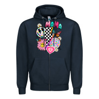 Navy retro mama Zipper Hoodie - JahusDesignShop