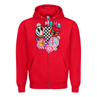 Red retro mama Zipper Hoodie - JahusDesignShop