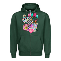 Sports Green retro mama Zipper Hoodie - JahusDesignShop