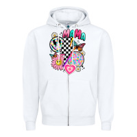 White retro mama Zipper Hoodie - JahusDesignShop