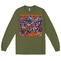 Army Green african ankara zebra seamless pattern Long Sleeve Tee - BundleAndBundleShop