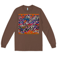 Chestnut african ankara zebra seamless pattern Long Sleeve Tee - BundleAndBundleShop