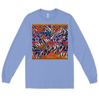 Colony Blue african ankara zebra seamless pattern Long Sleeve Tee - BundleAndBundleShop
