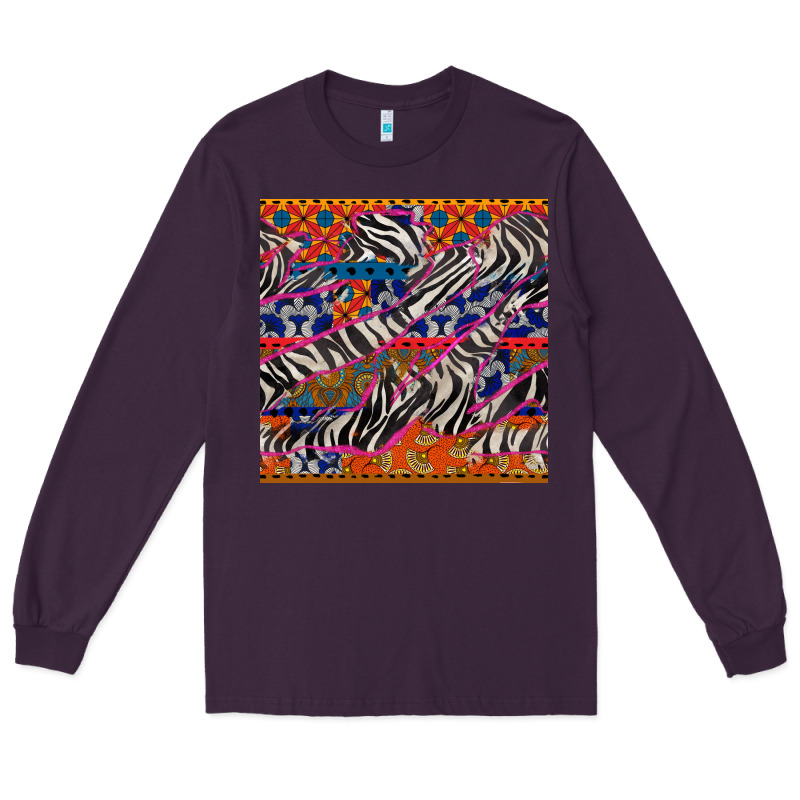 African Ankara Zebra Seamless Pattern Long Sleeve Tee by BundleAndBundleShop | Teevron