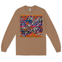 Toasted Coconut african ankara zebra seamless pattern Long Sleeve Tee - BundleAndBundleShop