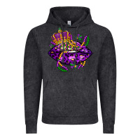 Vintage Black mardi gras lips Vintage Hoodie - LillyAllenDesigns