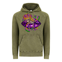 Vintage Olive mardi gras lips Vintage Hoodie - LillyAllenDesigns