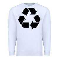 White Recycle Premium Sweatshirt - linhVisuals
