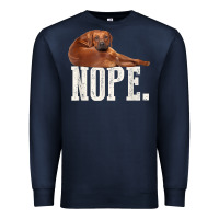Navy nope lazy rhodesian ridgeback t shirt dog lover gift tee Premium Sweatshirt - linhVisuals