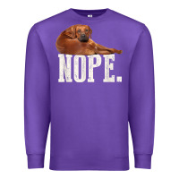 Purple nope lazy rhodesian ridgeback t shirt dog lover gift tee Premium Sweatshirt - linhVisuals