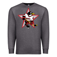 Charcoal Heather Red Penguin 1990's Russian Premium Sweatshirt - linhVisuals