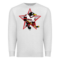 Oatmeal Heather Red Penguin 1990's Russian Premium Sweatshirt - linhVisuals
