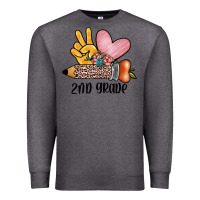 Charcoal Heather peace love 2nd grade Premium Sweatshirt - JahusDesignShop