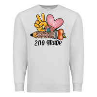 Dove Grey peace love 2nd grade Premium Sweatshirt - JahusDesignShop