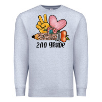 Heather Grey peace love 2nd grade Premium Sweatshirt - JahusDesignShop