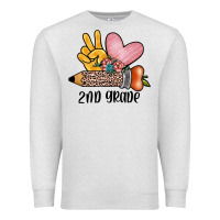 Oatmeal Heather peace love 2nd grade Premium Sweatshirt - JahusDesignShop