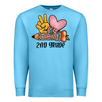 Ocean Blue peace love 2nd grade Premium Sweatshirt - JahusDesignShop