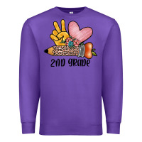 Purple peace love 2nd grade Premium Sweatshirt - JahusDesignShop