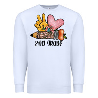 White peace love 2nd grade Premium Sweatshirt - JahusDesignShop