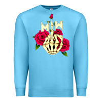 Ocean Blue motionless in white Premium Sweatshirt - linhVisuals