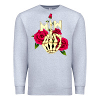 Heather Grey motionless in white Premium Sweatshirt - linhVisuals