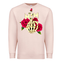 Pale Pink motionless in white Premium Sweatshirt - linhVisuals