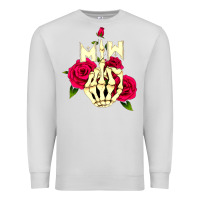 Dove Grey motionless in white Premium Sweatshirt - linhVisuals