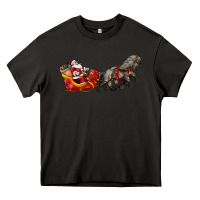 Asphalt santa riding his sleigh with gifts Heavy Core Tee - CowGirlArtShop