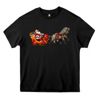 Black santa riding his sleigh with gifts Heavy Core Tee - CowGirlArtShop